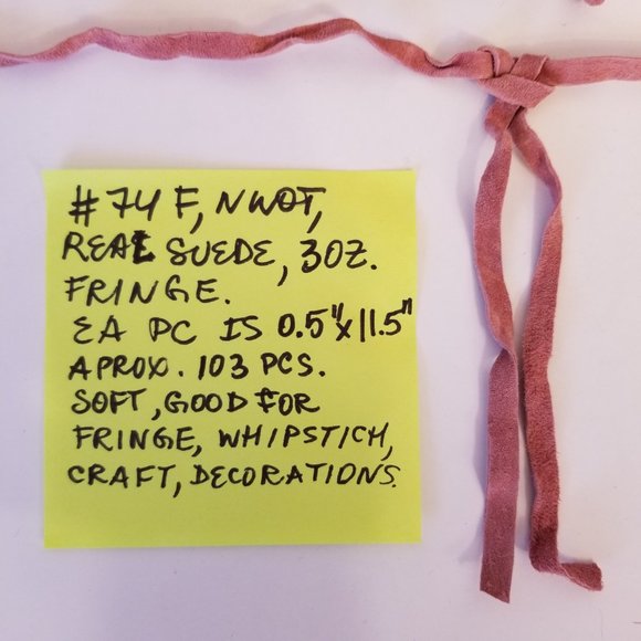 ✅#74F Soft Peach Suede Fringe, 30oz. 11.5"x 0.5" each pc. - Picture 2 of 4